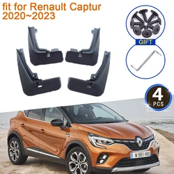 4Pcs for Renault Captur 2020~2023 Mudguards 2021 2022 Anti-splash Front Rear Wheel Fender Grade Mudflaps Accessories Car Styling