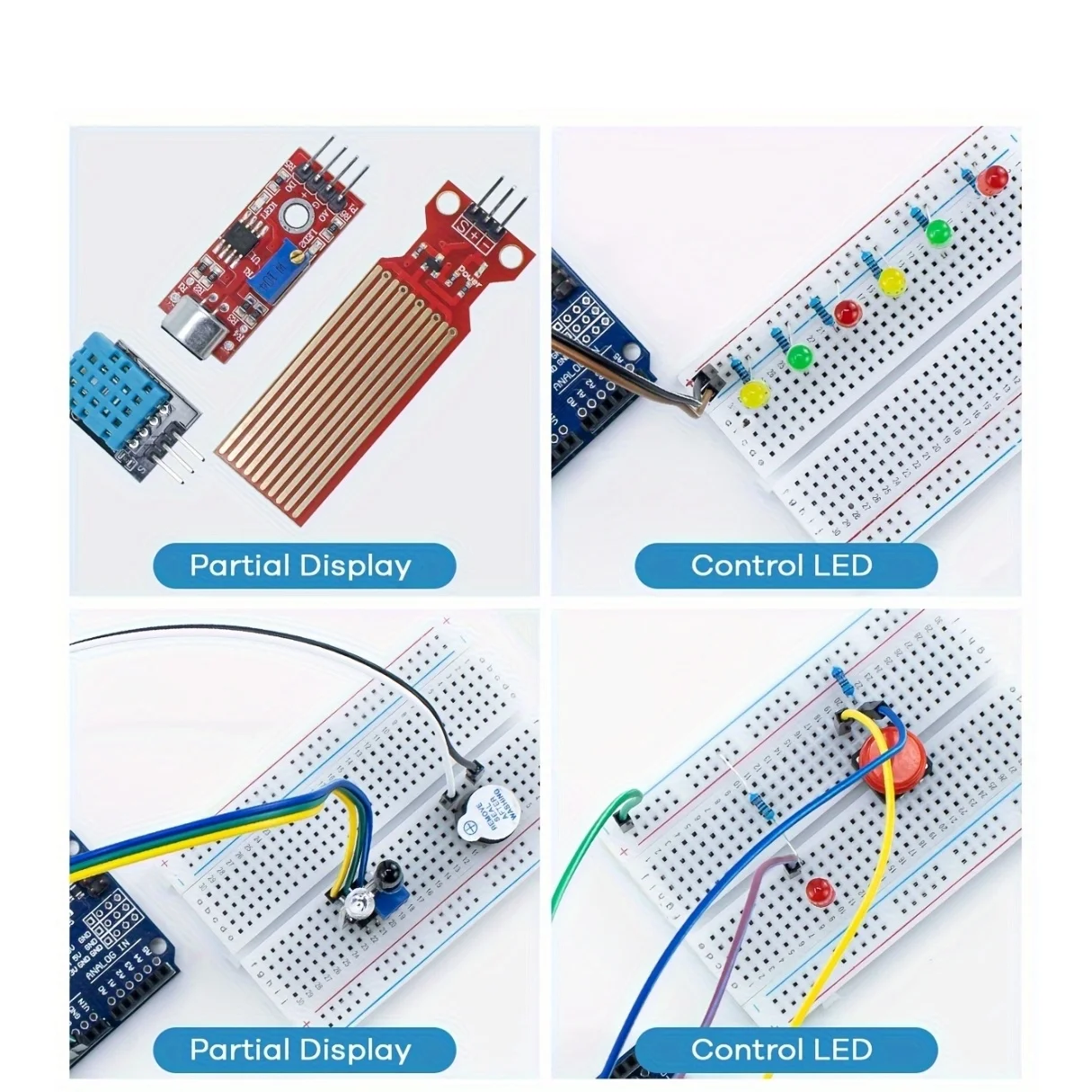 Basic Starter Kit for Programming Projects Electronic Components Kit Electronics Set with Tutorial