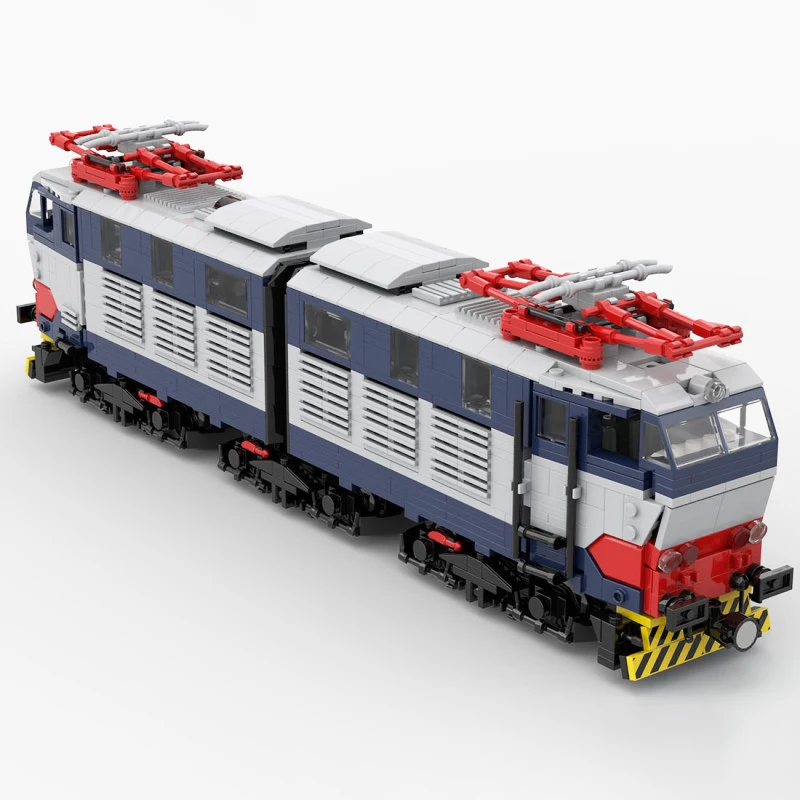 MOC City Motors Trasporto di veicoli Building Blocks FS E656 Locomotiva Treno Tecnologia Mattoni Assemblaggio fai da te Giocattoli Regali