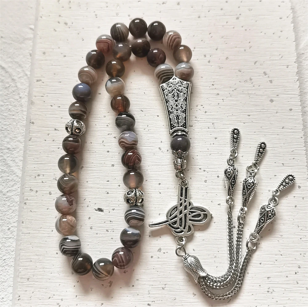 Muslim Rosary Islamic Prayer Beads Persian Gulf Agate Tasbih Misbaha