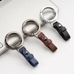 Leather Car Keychain Pendant Key Ring Chain Hanging Men Women Gift Universal Durable Metal Ring Creative Keychain Car Styling