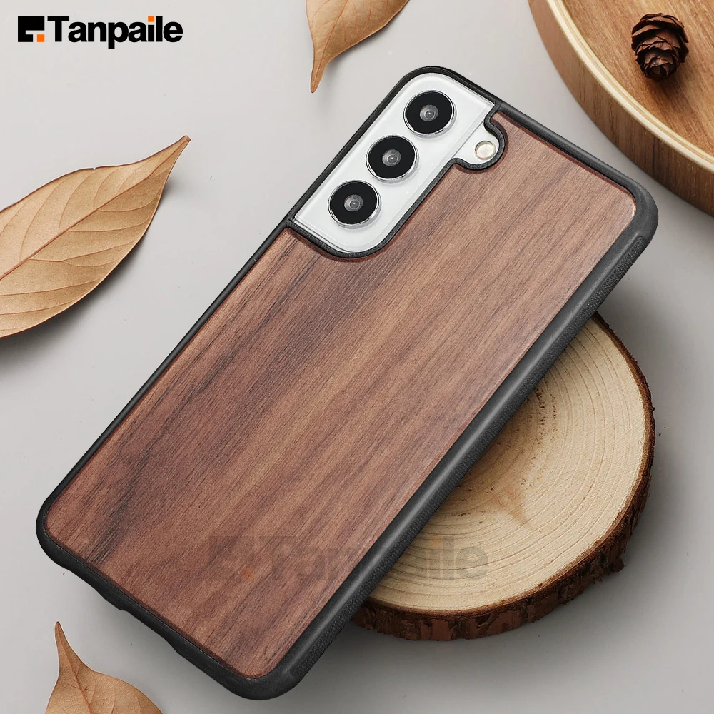 

Tanpaile Natural Real Wood Wooden TPU Case For Samsung Galaxy S22 Plus Pro Ultra Shockproof Phone Back Cover Shell Funda Casing