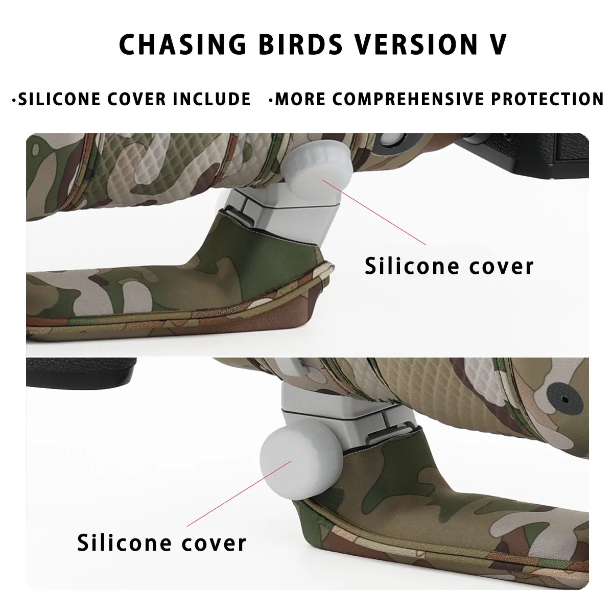 CHASING BIRDS Ver V Lens Camouflage Coat for CANON RF 100-500mm F4.5-7.1 L IS USM Waterproof and Rainproof Lens Protective Cover