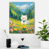 YIJIE Paint by Number Fresh Field Cute Puppy DIY Hand Painted Painting Canvas Coloring Unique Surprise Gift Home Decor