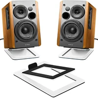 Soporte de base de altavoz que mejora los efectos de sonido espaciales y la absorción de impactos, para soporte de altavoces de computadora y soporte de audio de escritorio