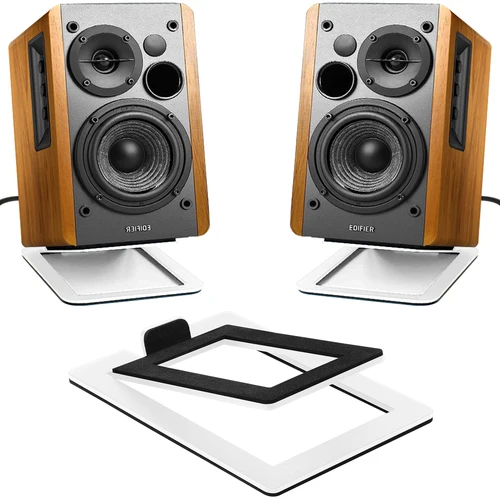 Soporte de base de altavoz que mejora los efectos de sonido espaciales y la absorción de impactos, para soporte de altavoces de computadora y soporte de audio de escritorio