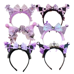 Kuromi Crown Headband Party Headwear Amusement Park Hair Hoop Fish Scale Sequin Birthday Headband Diamond DIY Decoration