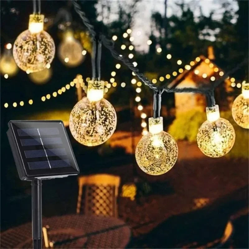 5-22m Solar Lichterketten im Freien 200 LED Kristall kugel Lichter wasserdicht Solar Girlanden Lichterkette für Garten Weihnachten Dekor