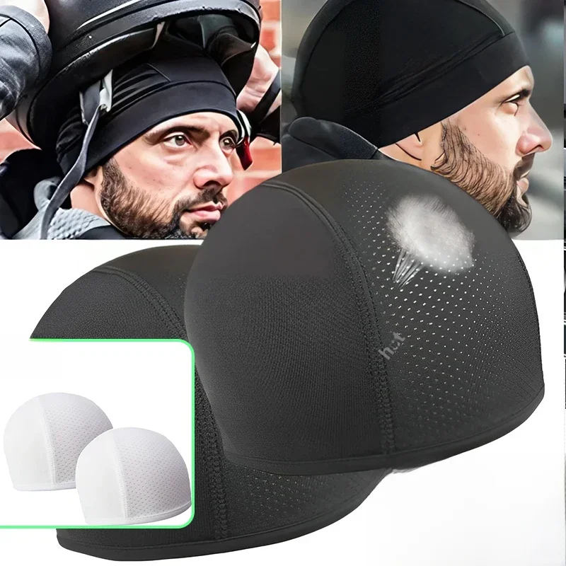 1/2 szt. Kask motocyklowy z czaszką czapka wewnętrzna szybkoschnąca oddychająca wyścigowa pod czapką Motocross czapka silnikowa kominiarka zimowa — zdjęcie 2