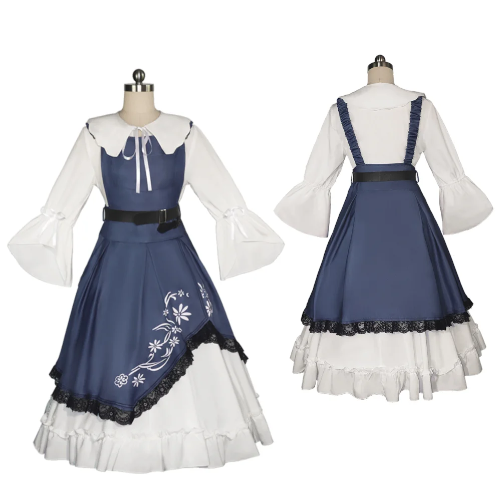Arknights Bagpipe przebranie na karnawał Arknights strój do odgrywania ról sukienka vintage z rozszerzanymi rękawami damska sukienka Cosplay