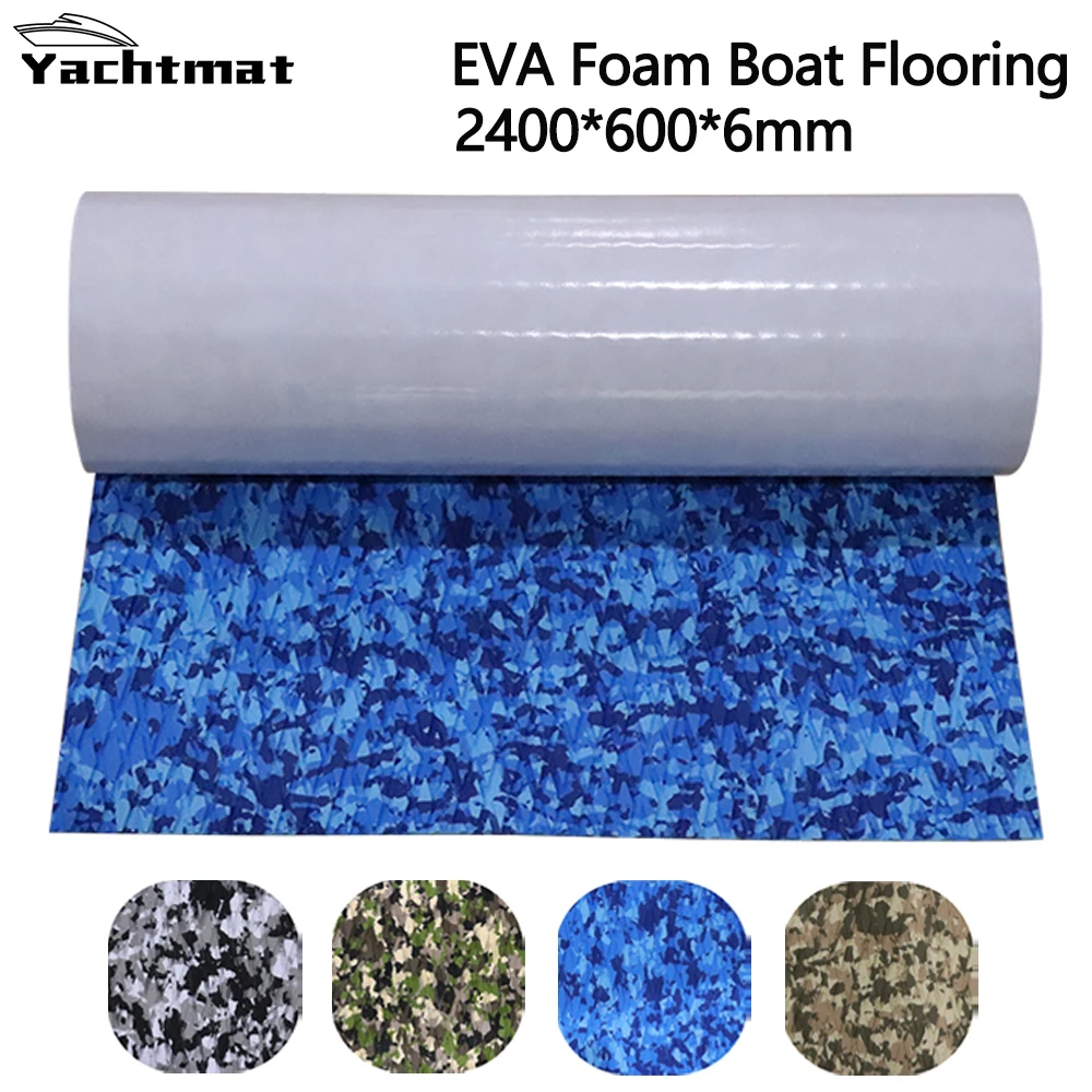 

600*2400*6mm Eva Foam Decking Sheet Mat Faux Teak Yacht Ocean Camouflag Anti Skid Pad RV Jet Ski Boat Accessories