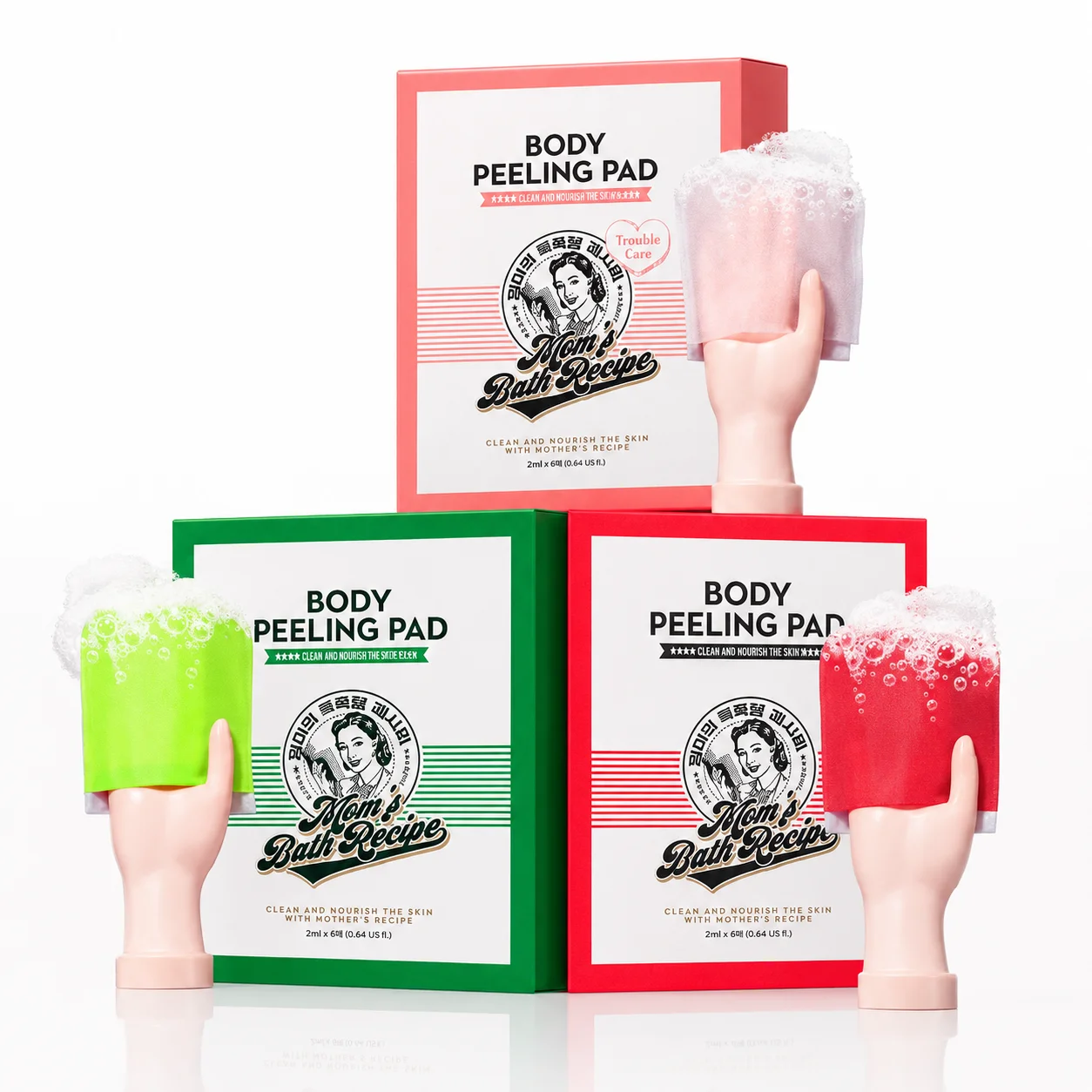 Mom’s Bath Recipe Body Peeling Pad Trouble Care, Acne Remover Bubble Body Wash Scrub Glove, Exfoliating Mitt for Dead Skin Cells & Body Breakouts