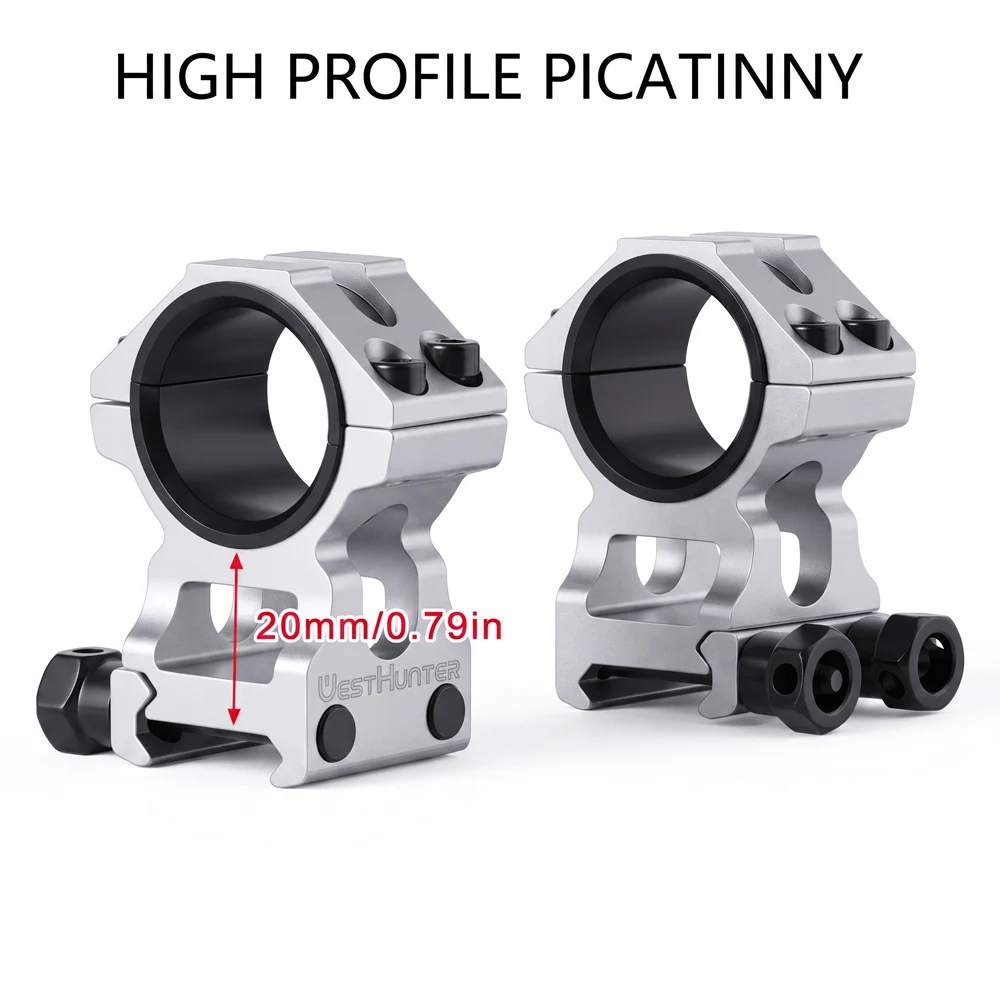 WESTHUNTER Universelle taktische Zielfernrohrhalterungen 25,4 mm/30 mm Doppelringe Vollständiger CNC-Prozess Picatinny 20 mm optische Sehenswürdigkeitenhalterungen – Detail 7