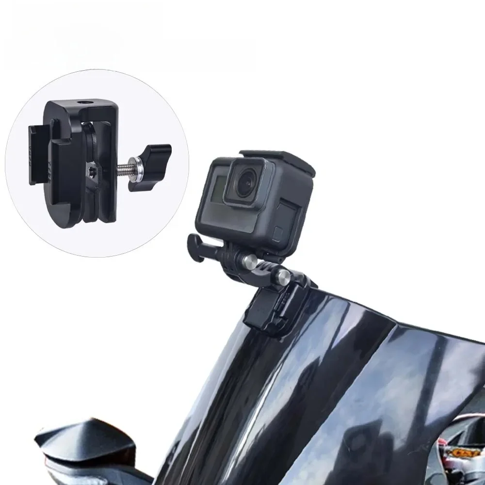 Aluminiowy uchwyt/mocowanie do szyby motocyklowej na kamerę GoPro Hero13 12 11 10 9, Insta360 X4 X3, DJI Action6 5 4 3 - akcesoria — zdjęcie 2
