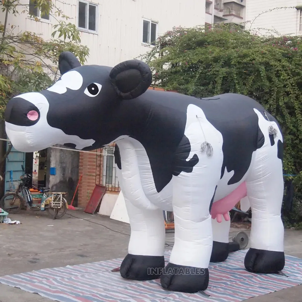 

5meters Giant Inflatable Milk Cow Outdoor Inflatable Dairy Cattle Farm Animal Model For Parade Pasture Decoration