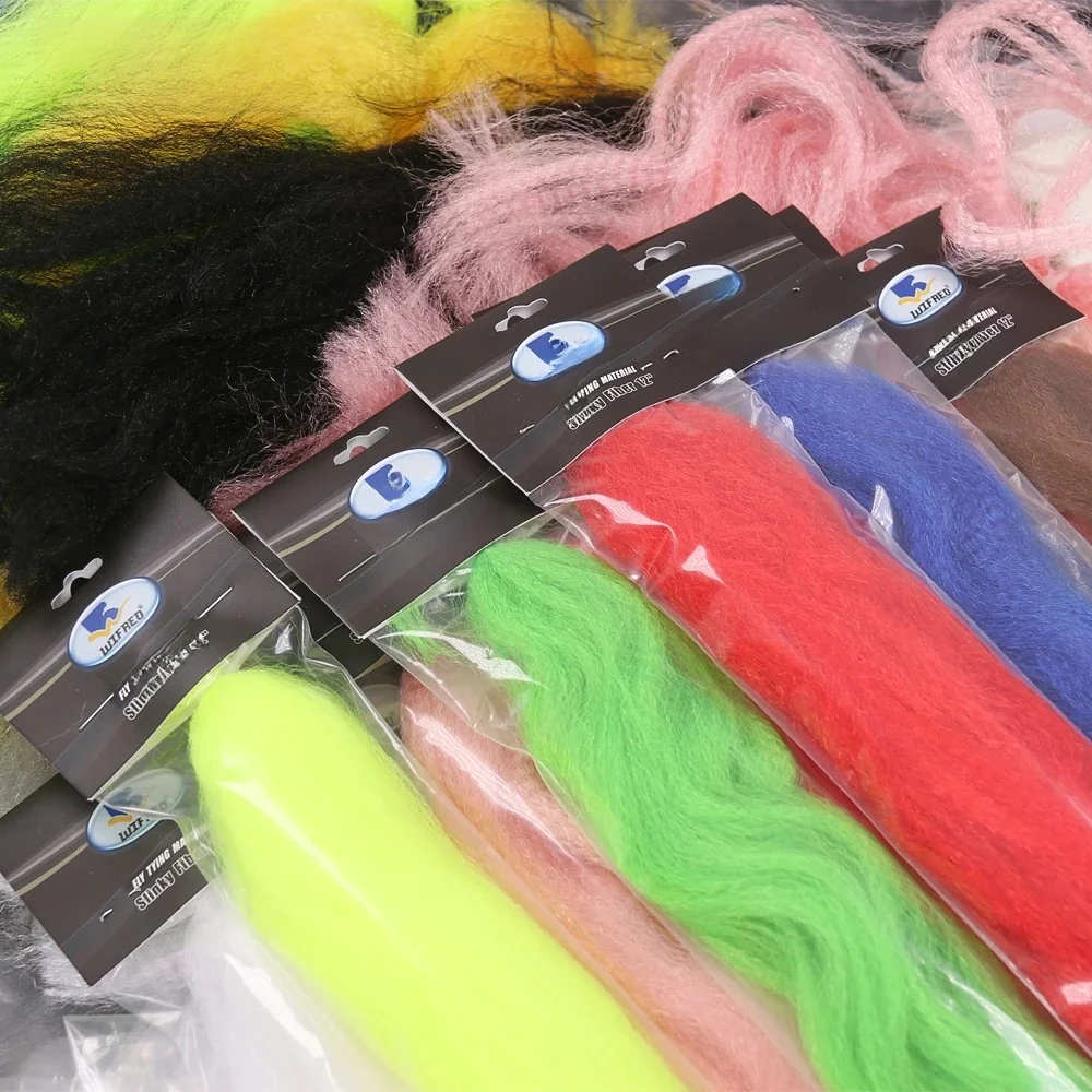 Wifreo 2 paquets de Fibers Slinky serties crépus vairon fibre de cheveux synthétiques matériel d'attache de mouche pour Streamer mouches Bucktail Jig Head