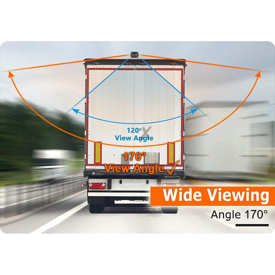 Truck Bus Rear View Rear Auxiliary Camera HD AHD 1920*1080P Fisheye Lens 170° Wide Angle Waterproof Night Vision