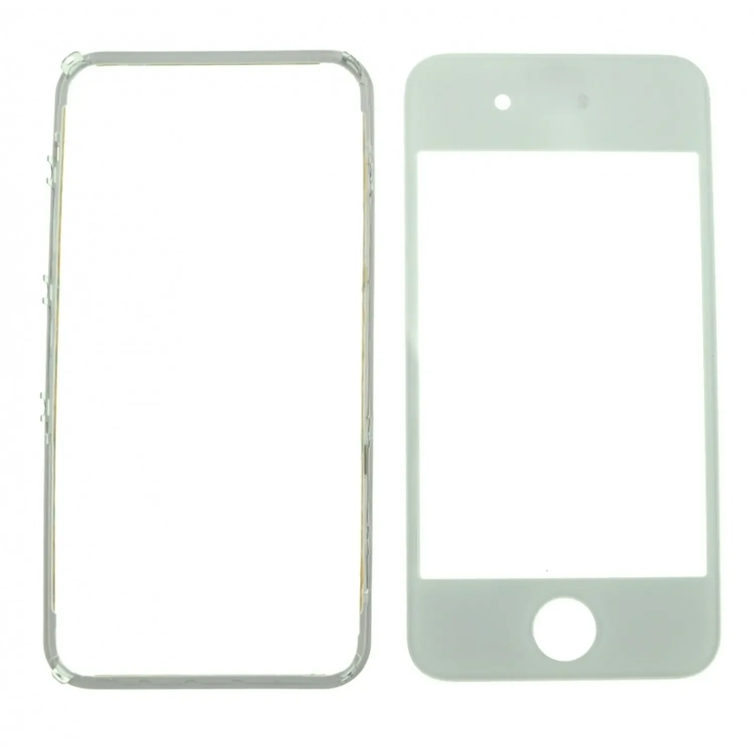 Vidro tela para iPhone 4, quadro adesivo, branco