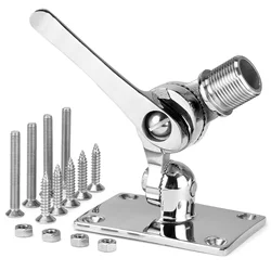 Marine VHF Antenna Mounts, Adjustable Base VHF Antenna Mount for Boat, 316 Stainless Steel, Include Installation Screws