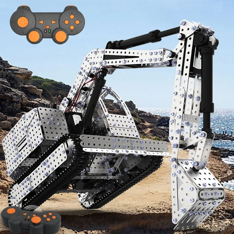Metalen blokmontage afstandsbediening tankautomodel graafmachine mechanische demontage volwassen moeilijke montage speelgoedjongen cadeau - afbeelding 2