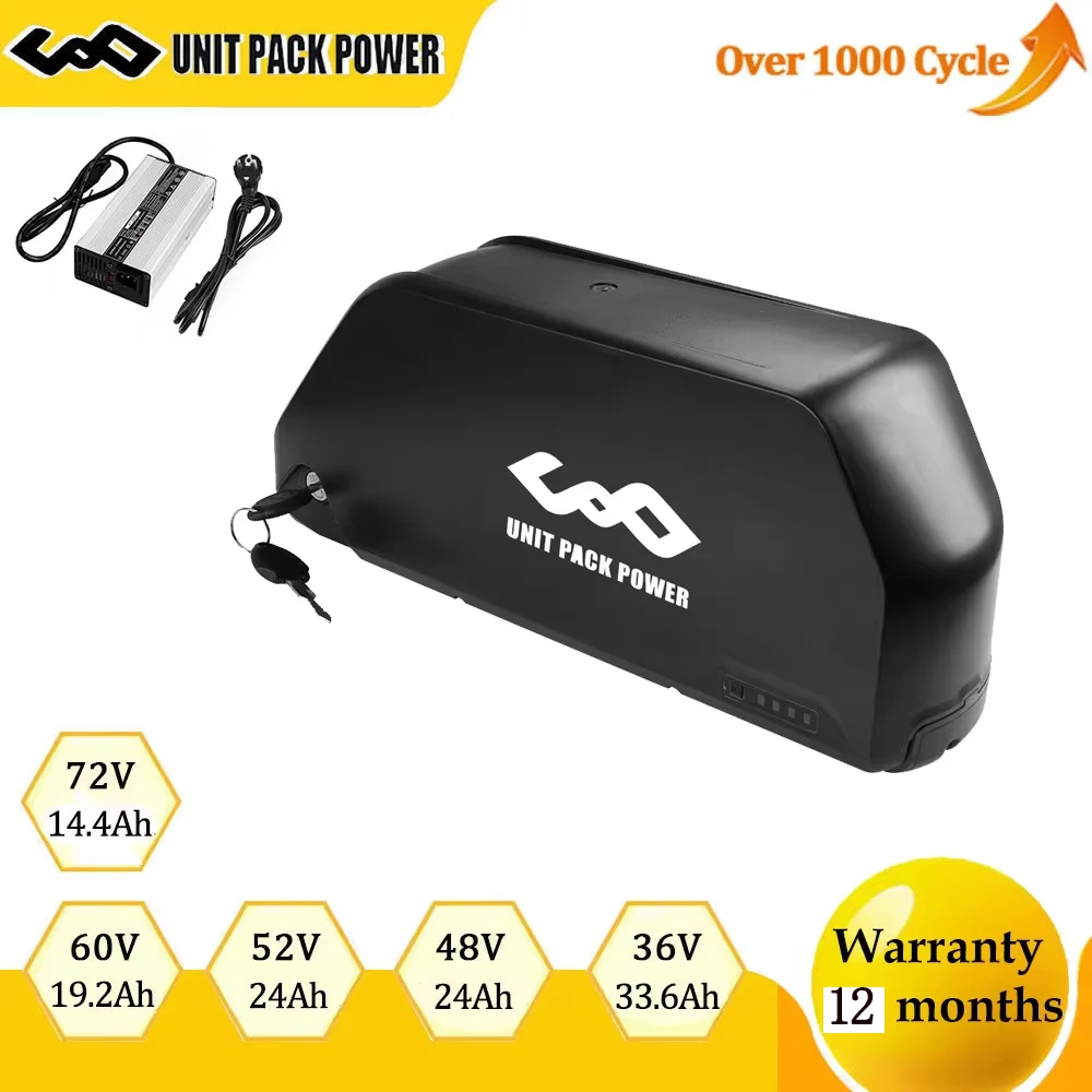 21700 EBike Battery  L-G 52V 48V 24AH Downtube Jumbo Polly Battery Pack for Scooter 500W 750W 1000W 1500W 2000W Bafang Motor Kit