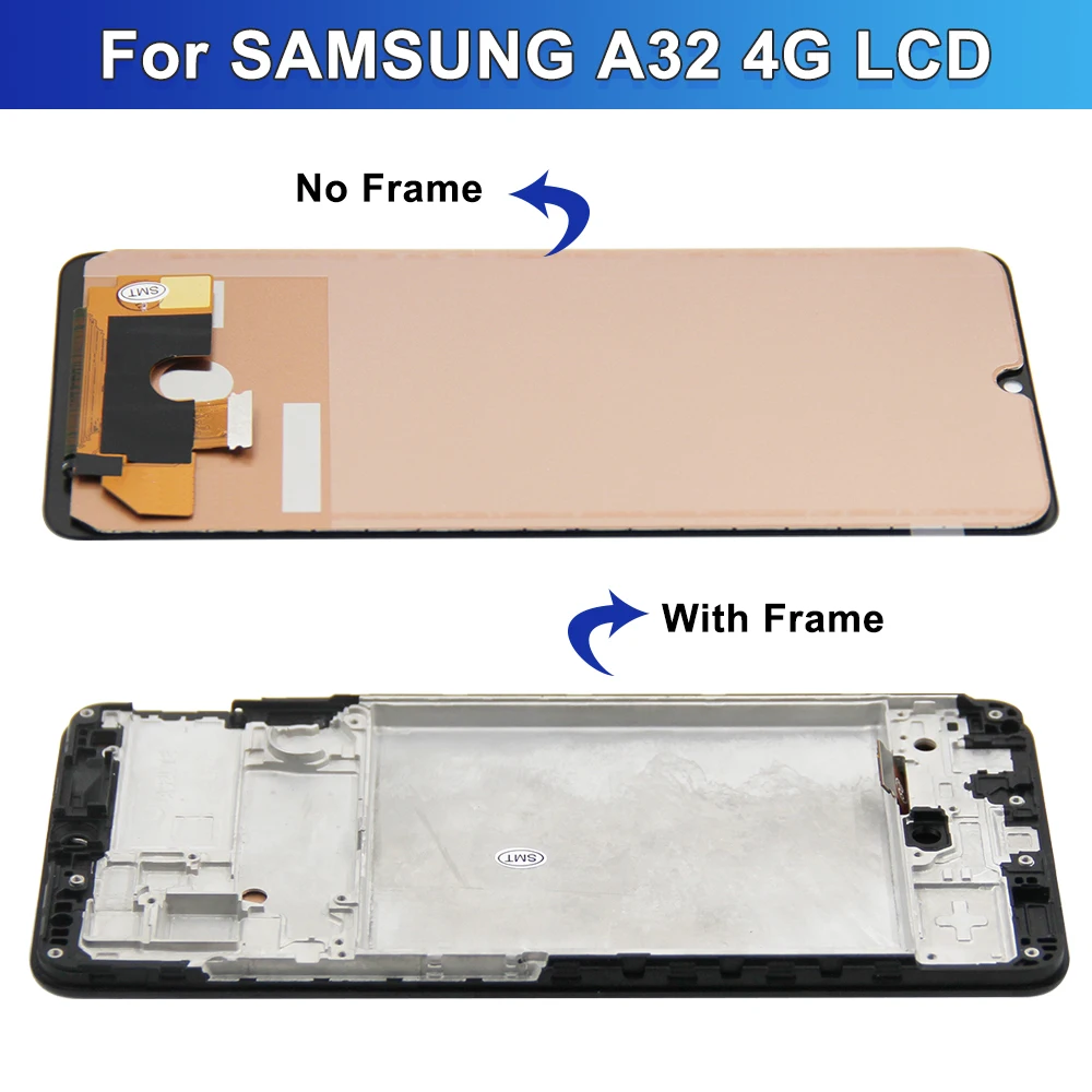 TFT A32 A325F A325M Display Screen Assembly for Samsung Galaxy A32 A325F A325F/DS Lcd Display Digital Touch Screen with Frame