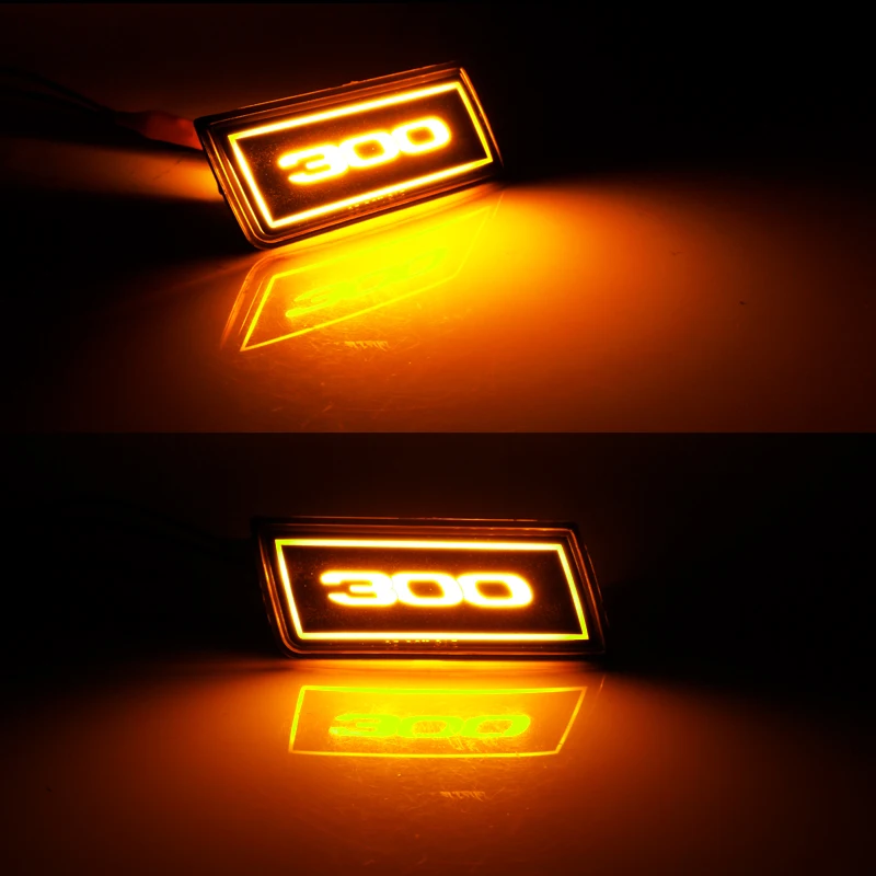 2 قطعة LED الجانب ماركر ضوء العنبر المصد الأمامي بدوره مصباح إشارة لكرايسلر 300 300C 05-10 LED أضواء القيادة/أضواء وقوف السيارات
