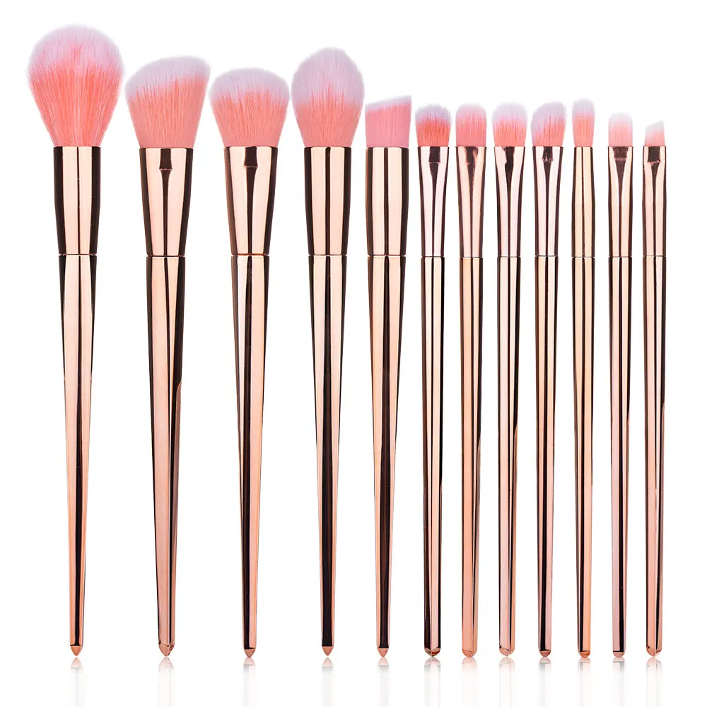 12pcs Makeup Brushes Set Powder Foundation Blusher Face Brush Contour Concealer Blush Lip Eyeshadow Eyebrow Cosmetic Tools