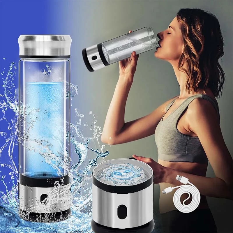 Filter Ionizer Hydrogen Generator Maker Energy Water Cup High Borosilicate Antioxidan H2 Hydrogen Rich Healthcare Water Bottle