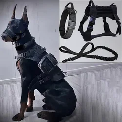 Tactical Harness Training Vest Large Military Dog Harness And Leash Set Dog Accessories Adjustable Molle Harness For Dogs
