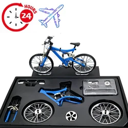 Bicycle Model Simulation DIY Alloy Mountain Road Bicycle Set Decoration Gift Model DIY Model Toy Teaching Model