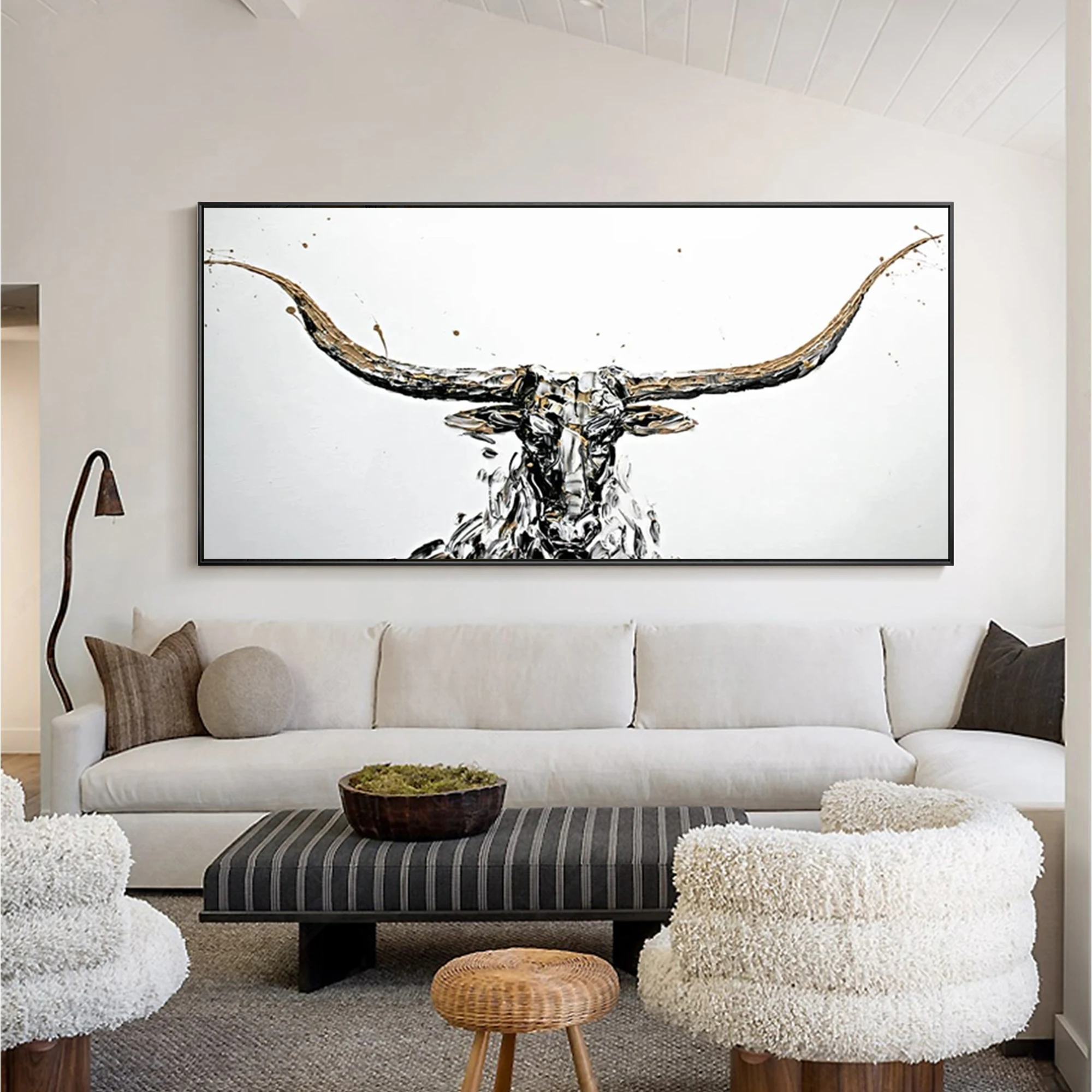 

Bull Oil painting On Canvas Wall Pictures Paintings For Living Room Wall Art Canvas plattle knife modern abstract hand painted