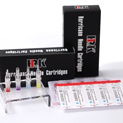 HRK Tattoo Cartridge Needles Round Liner 40pcs Disposable Semi-Permanent Safety Makeup Needles For Tattoo Pen Machine Grips