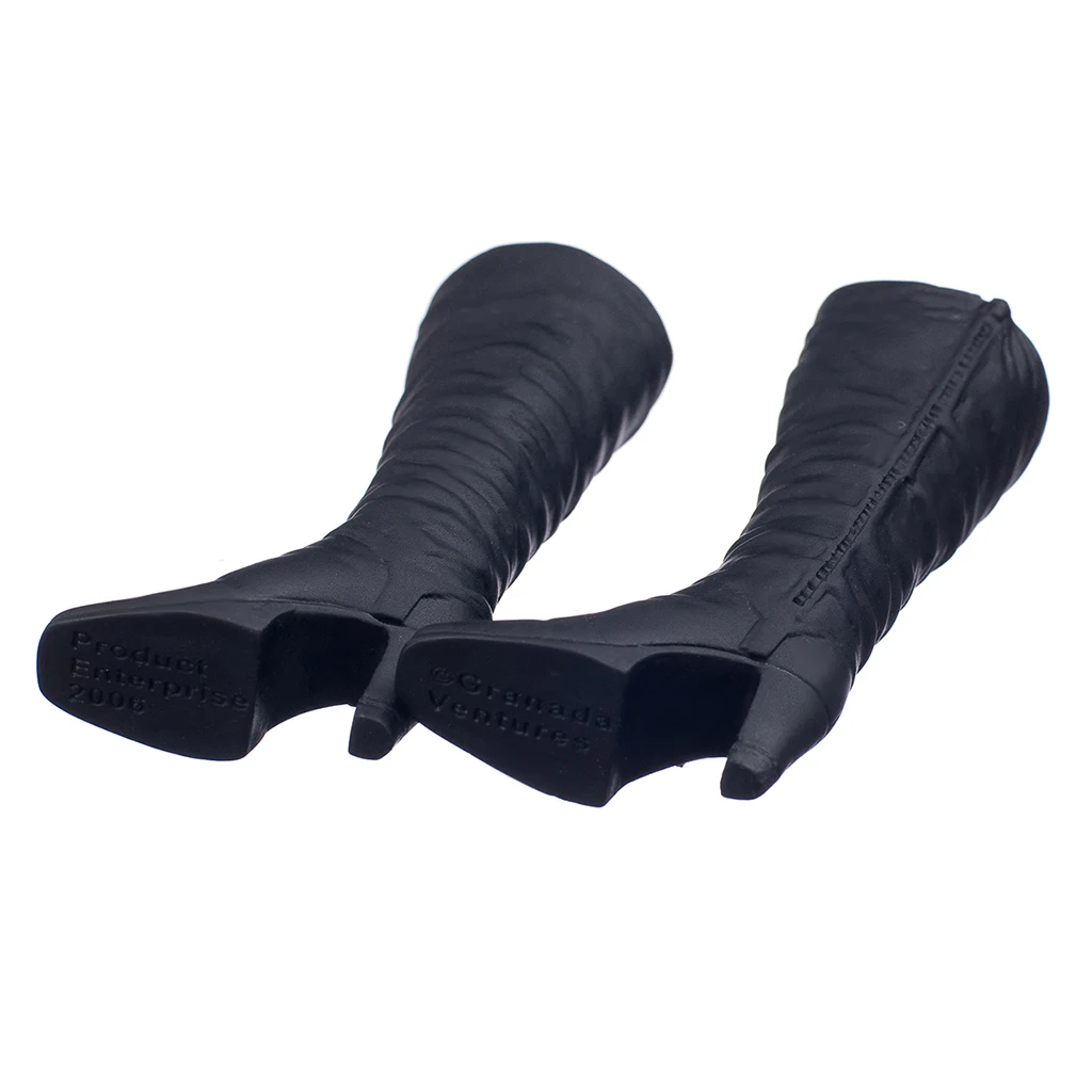 MagiDeal 1/6 Rubber lace Up Buckle Flat Long Boots Shoes Fashion Black 1Pair For 12 Inch Female Figure Body Dolls Gifts Acce