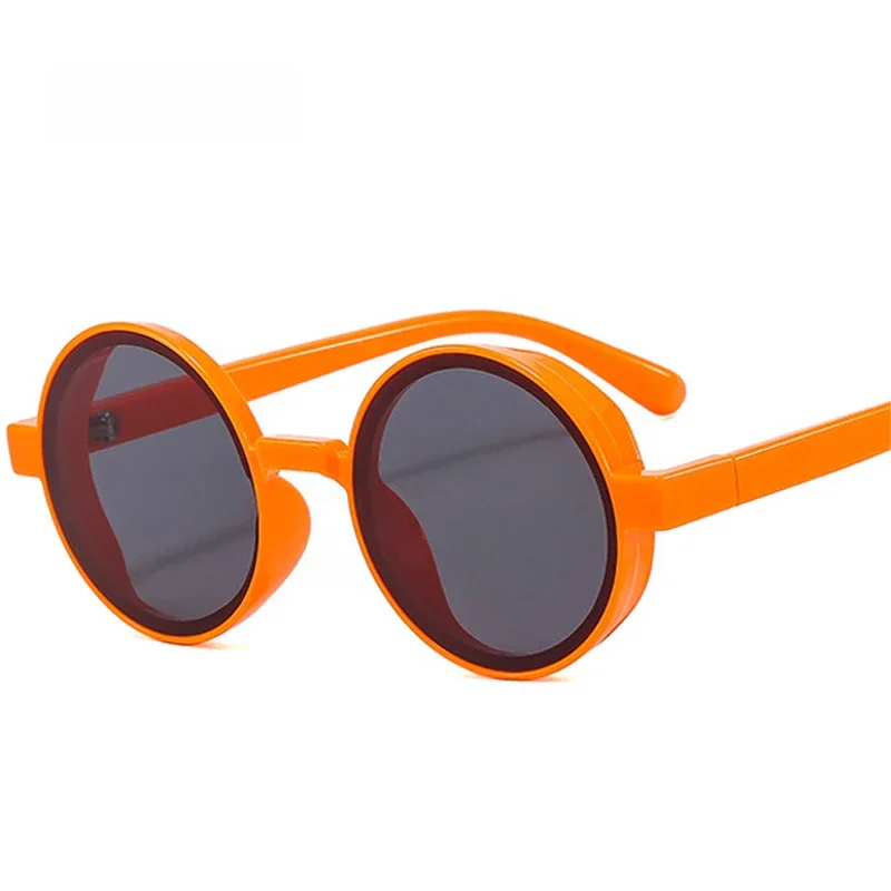 SO i EI Ins popularne modne okrągłe okulary przeciwsłoneczne damskie Retro Punk trendy żółte pomarańczowe okulary przeciwsłoneczne męskie odcienie UV400 — zdjęcie 2