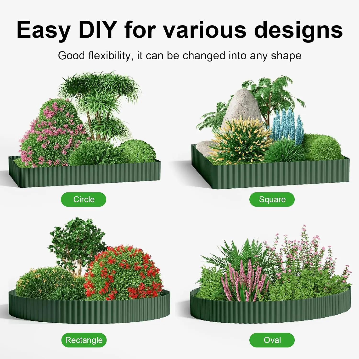 1 Rolle Rasenkante aus Kunststoff, gewellte Gartenbegrenzung, Blumenbeet-Zaun für Rasen und Gemüsegarten, DIY – Detail 6