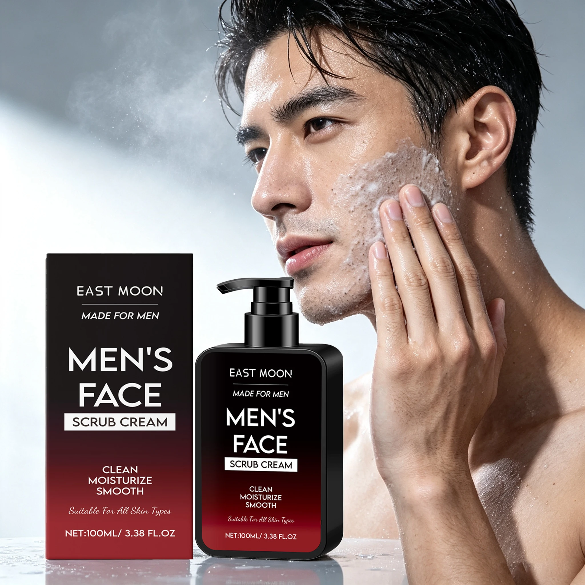 100ML Men Facial Scrub Cream Hydrating Gentle Cleaning Pores Refreshing Oil Control Improve Skin Texture Smoothing Men Face Scrub Cream