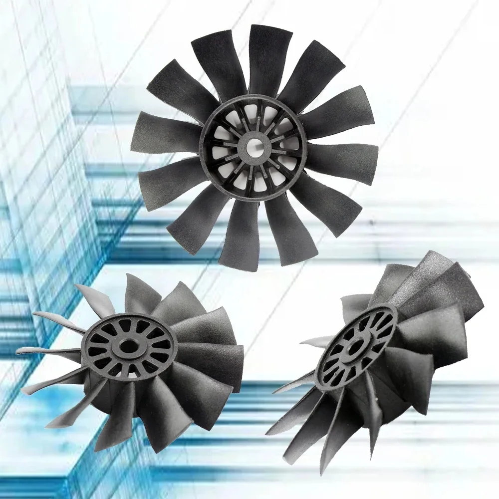 QX-MOTOR 70mm ventilateur à flux guidé lame à 12 feuilles pour avion RC Drone 70mm EDF cathéter tuyau d'entraînement seau accessoires