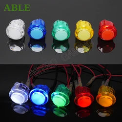 10PCS Arcade Push Button Snap 24mm Transparent Switch Buttons LED Lighting 5V 12V For DIY Raspberry Pi MAME PC Pandora Game