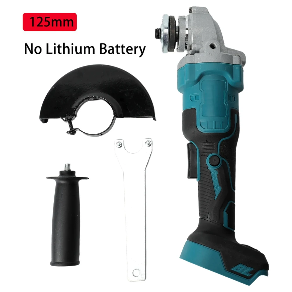 no  battey 125mm 3 Gears Brushless Angle Grinder bezprzewodowy Grinding Polishing Cutting Machine Power Tools For Makita 18V bateria Pin wariant: Battery, Cordless