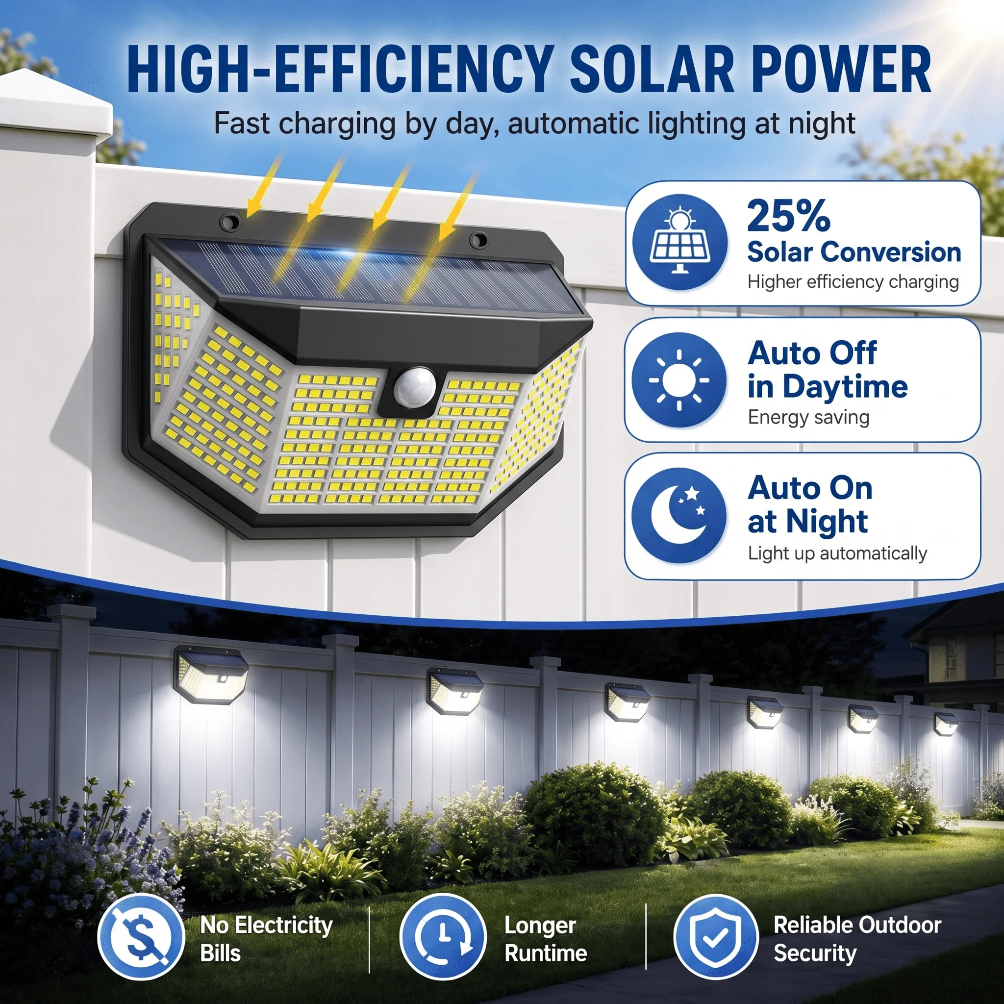 Multifunctional Solar Lamp for Outdoor Garden Decor: Waterproof Solar-Powered LED Spotlight with Motion Sensor