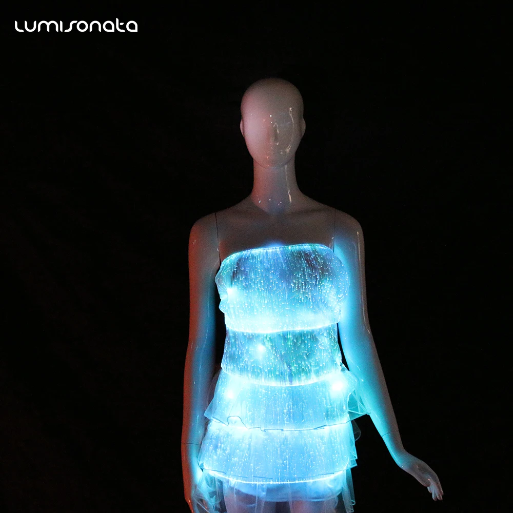 Lumisonata Light up Dress Prom Special Occasion Ballroom Off-Shoulder Dance Costume LED Carnival Dress Party Festival Costumes