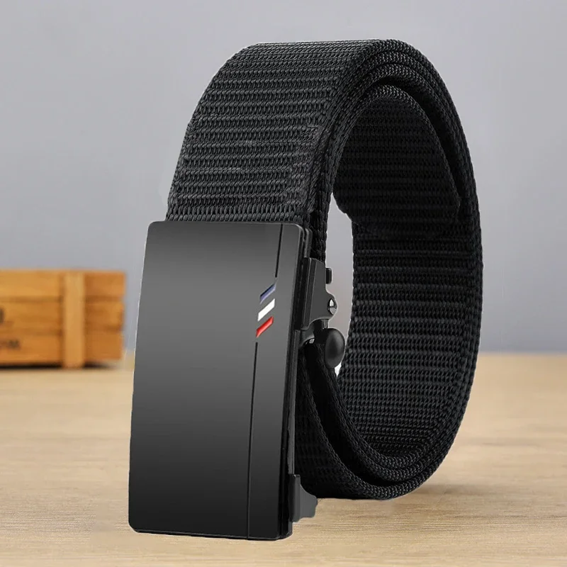 Casual männer Nylon Gürtel Gewebt Leinwand Atmungsaktive Automatische Schnalle Gürtel Für Männer Outdoor Sport Strap Mode Jeans Gürtel