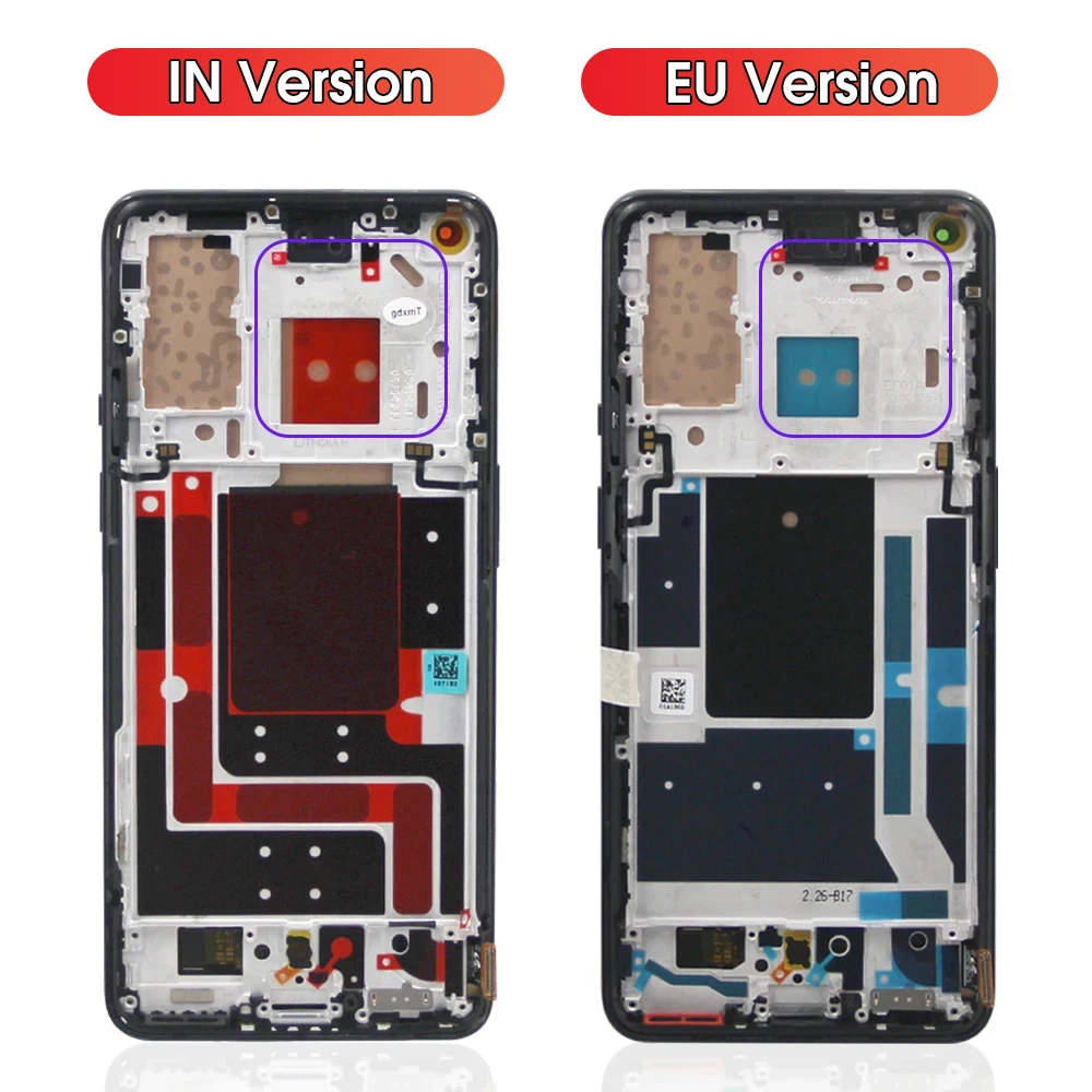 AMOLED Display Screen for OnePlus 9 LE2113 Replacement, Lcd Display Digital Touch Screen with Frame for OnePlus 9 Pro Screen