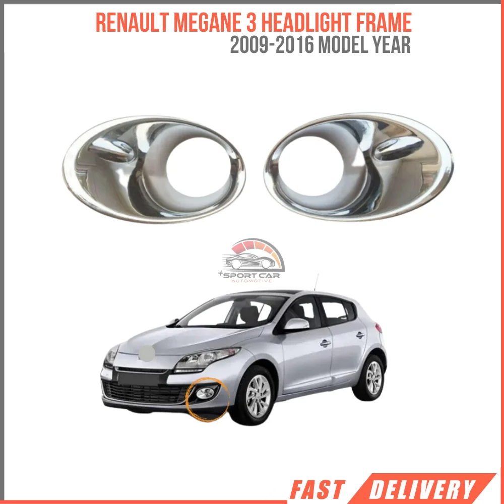 

For Renault Megane Mk3 III Fit fog light frame nickel right left 2 PCs Set Chrome Styling car accessories Oem 261521021R