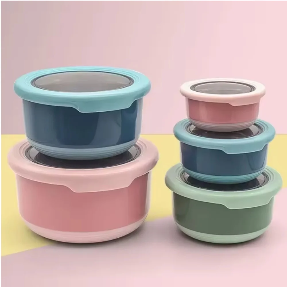 

Коробка для хранения свежести, герметичная чаша для еды из нержавеющей стали, противоожоговая коробка для завтрака с крышкой, кухонная герметичная чаша для еды, коробка для хранения свежести
