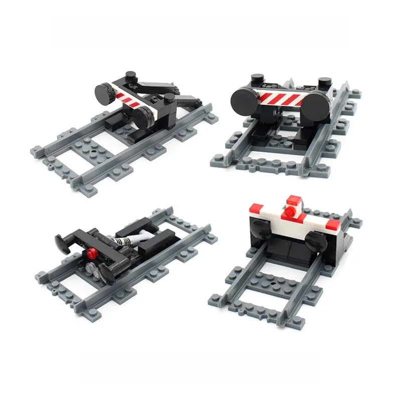 Pièces de Train de ville, tampon de chemin de fer, ensemble de modèles d'arrêt, extrémité de chemin de fer Compatible 53401, piste droite MOC RC, jouet de bloc de construction de Train