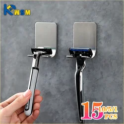 1-15PCS No-Punch Razor Holder Adhesive Razor Storage Hook Bathroom Razor Waterproof Wall Hook Bathroom Shelf Razor Holder