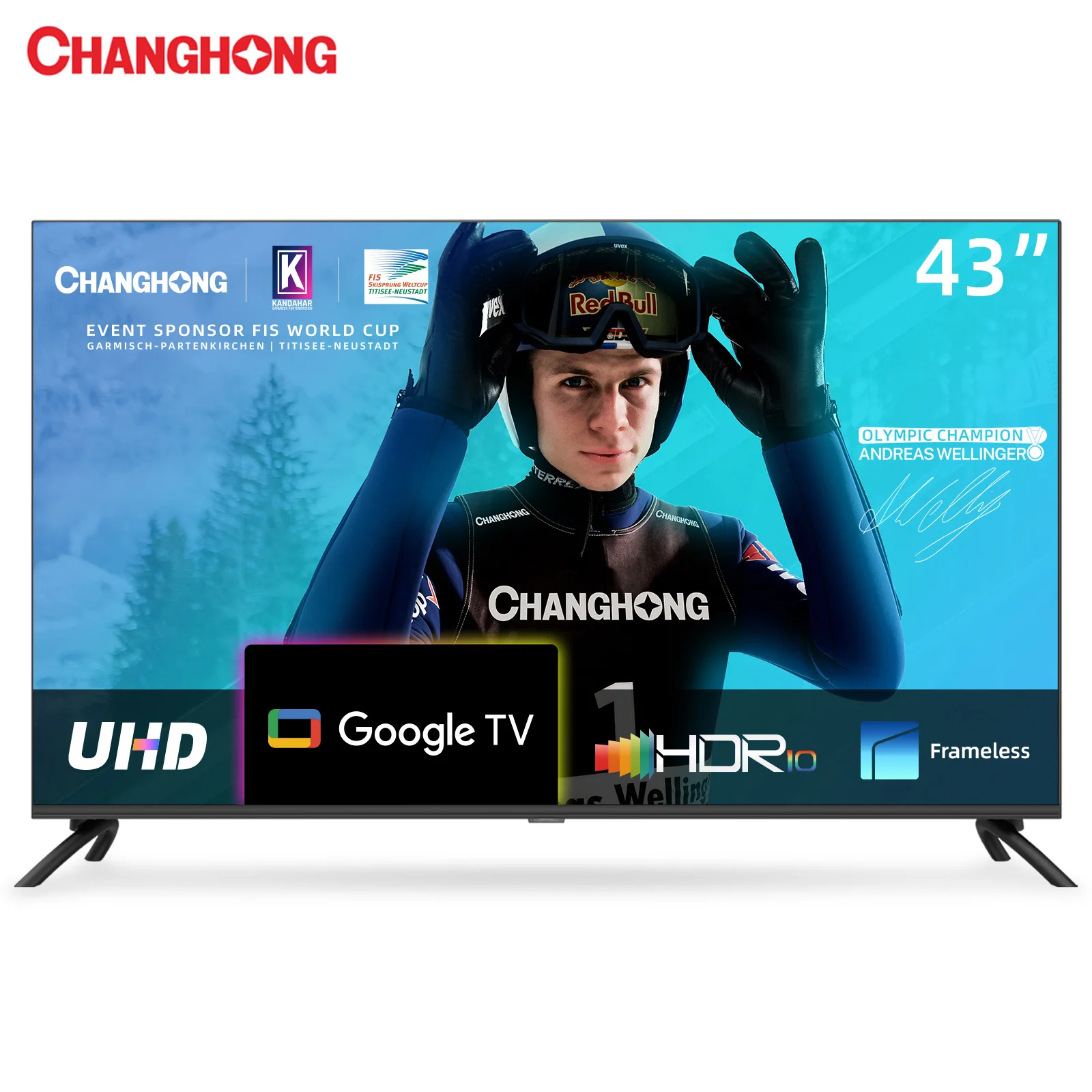 Changhong G7L 43 inch 108cm 4K UHD U43G7L Google TV HDR Smart LED TV TV Stand Wall-mounted TV