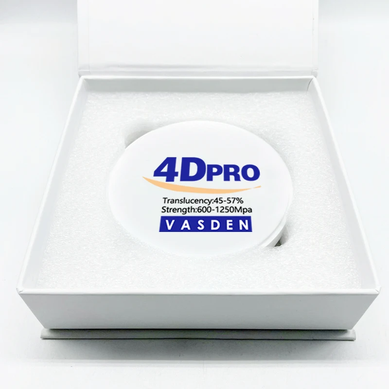 Imagem -04 - Disco de Trituração Multicamada Dental de Zircônia Vasden Bloco Zirconia 98 mm 6001250mpa a2 a3 A3.5 Cores 4d Pro 98 mm